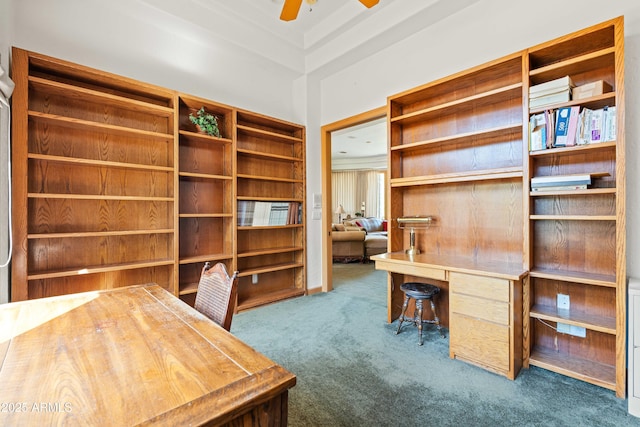 25509 S Lime Dr, Queen Creek, AZ 85142 - home office with carpet flooring and a ceiling fan