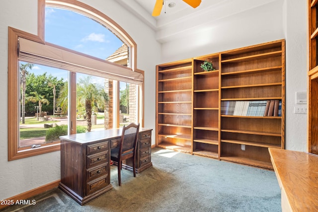 25509 S Lime Dr, Queen Creek, AZ 85142 - office area with a ceiling fan and carpet