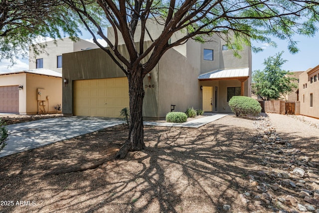 view of front of house with a garage