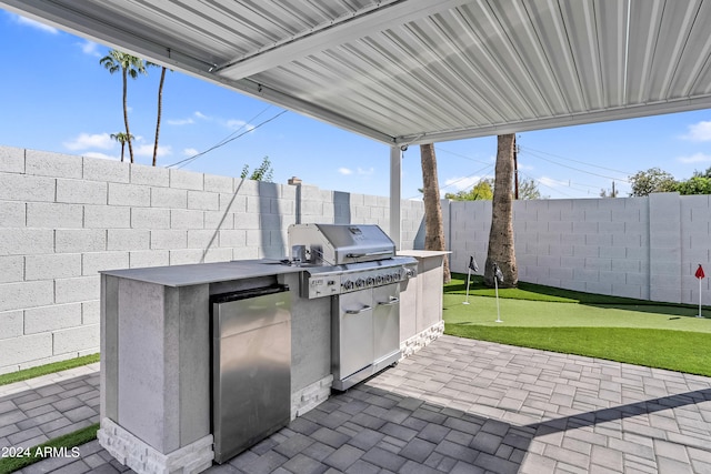 view of patio / terrace with area for grilling and grilling area