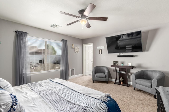 1950 E Dust Devil Dr, San Tan Valley, AZ 85143 - bedroom with carpet, baseboards, and a ceiling fan