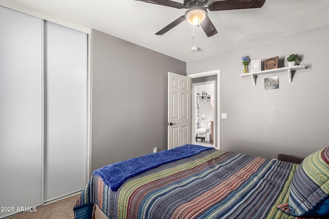 1950 E Dust Devil Dr, San Tan Valley, AZ 85143 - carpeted bedroom featuring a ceiling fan and a closet
