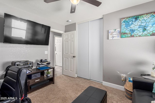 1950 E Dust Devil Dr, San Tan Valley, AZ 85143 - carpeted office space with ceiling fan and baseboards