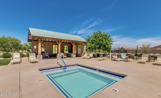 1950 E Dust Devil Dr, San Tan Valley, AZ 85143 - view of swimming pool featuring a patio, fence, and a gazebo