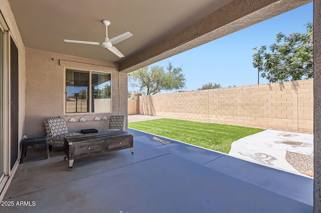 23730 W Hess Ave, Buckeye, AZ 85326 - view of patio featuring ceiling fan and a fenced backyard
