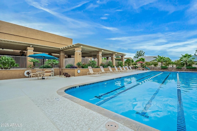 view of pool featuring a patio area