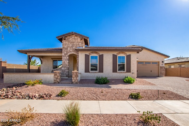 view of front of home featuring a garage