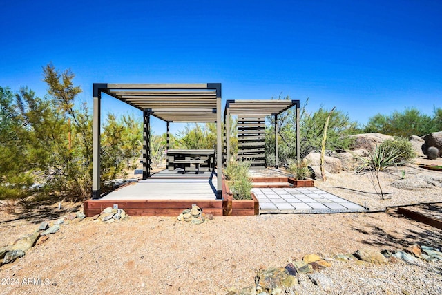 exterior space with a wooden deck