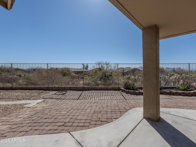 view of patio featuring a fenced backyard