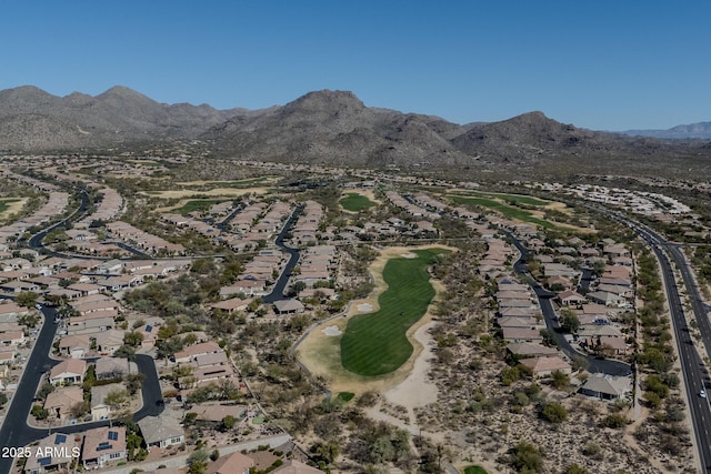 birds eye view of property featuring a residential view and a mountain view