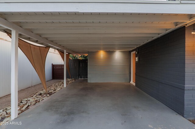 view of patio / terrace featuring a carport