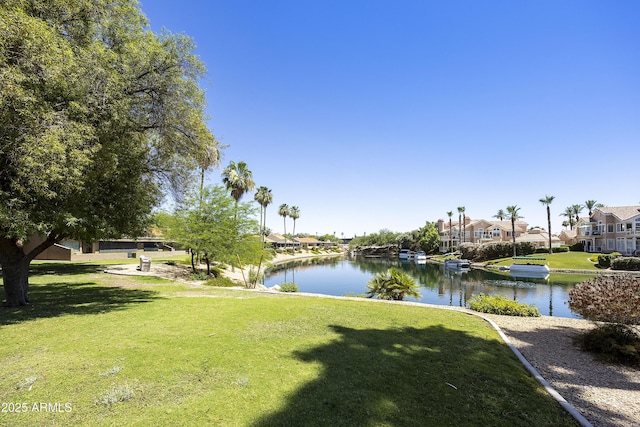 10538 E Gold Dust Cir, Scottsdale, AZ 85258 - view of grassy yard with a water view and a residential view