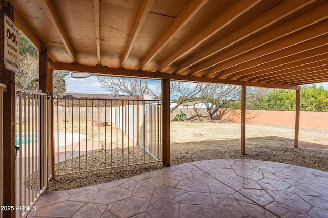 view of patio / terrace featuring a fenced backyard