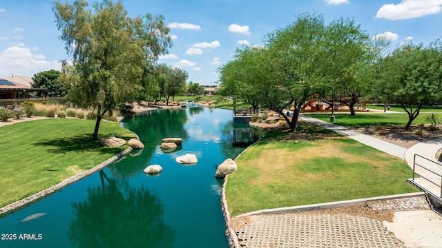 3400 S Whetstone Pl, Chandler, AZ 85286 - view of home's community with a water view and a lawn