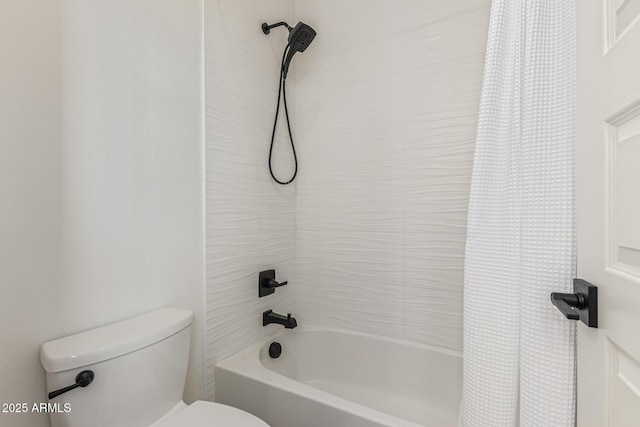 3400 S Whetstone Pl, Chandler, AZ 85286 - bathroom featuring toilet and shower / bath combination with curtain