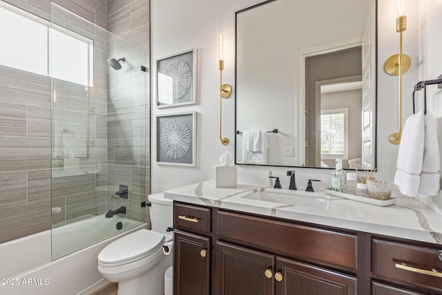 3400 S Whetstone Pl, Chandler, AZ 85286 - bathroom with vanity, toilet, and combined bath / shower with glass door