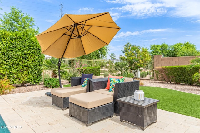 3400 S Whetstone Pl, Chandler, AZ 85286 - fenced backyard with a patio area