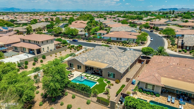3400 S Whetstone Pl, Chandler, AZ 85286 - aerial view of residential area featuring a pool and a mountainous background