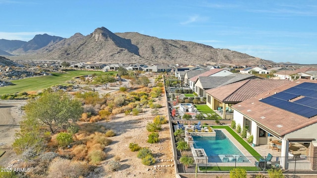 bird's eye view featuring a mountain view