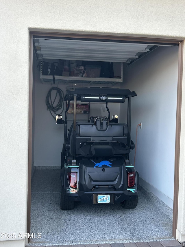 view of garage