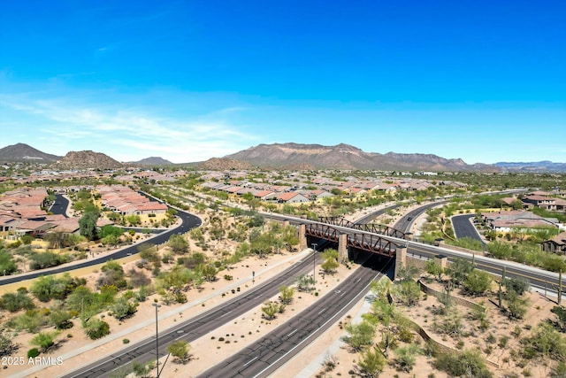 bird's eye view with a mountain view and a residential view