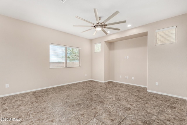 4151 Big Bend St, Sierra Vista, AZ 85650 - spare room featuring a ceiling fan, recessed lighting, and baseboards