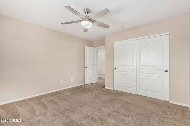 4151 Big Bend St, Sierra Vista, AZ 85650 - unfurnished bedroom featuring carpet flooring, baseboards, a closet, and ceiling fan