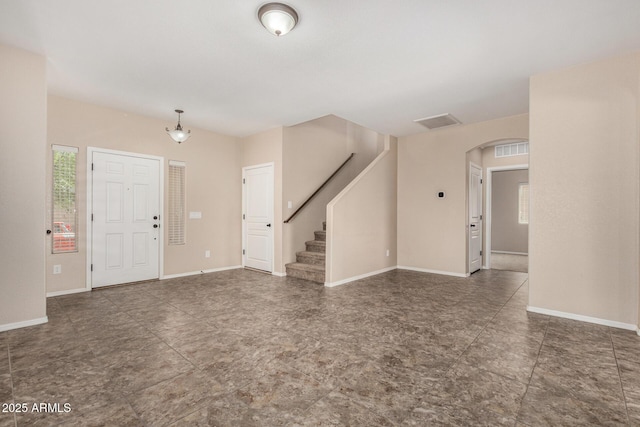4151 Big Bend St, Sierra Vista, AZ 85650 - entryway with arched walkways, stairway, and baseboards