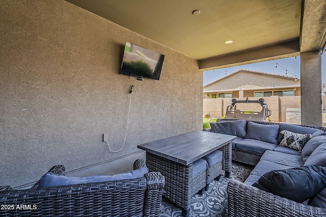 6566 E Via Arroyo Largo, Tucson, AZ 85756 - view of patio / terrace with an outdoor hangout area