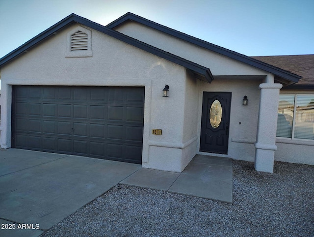 exterior space featuring a garage