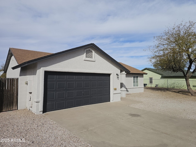 exterior space featuring a garage