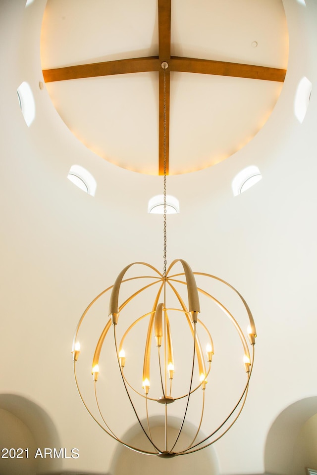 details featuring a notable chandelier