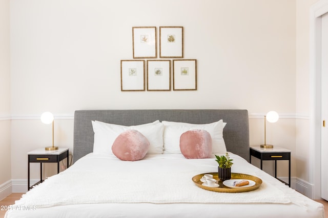 bedroom featuring hardwood / wood-style flooring