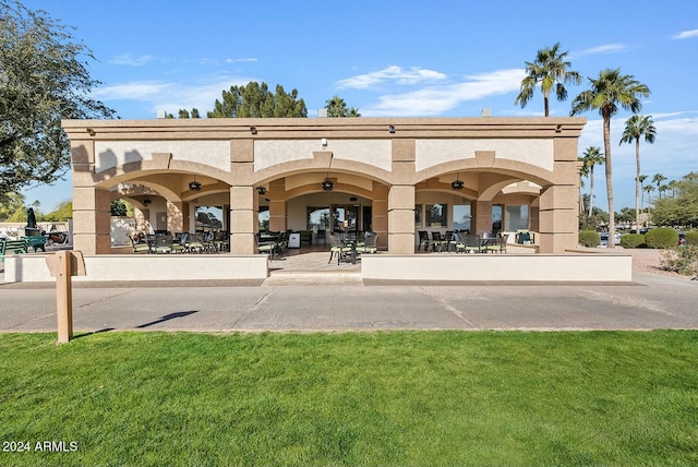 exterior space with a yard and a patio area