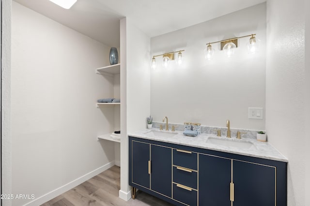 1427 W 6th Dr, Mesa, AZ 85202 - bathroom featuring wood finished floors and double vanity
