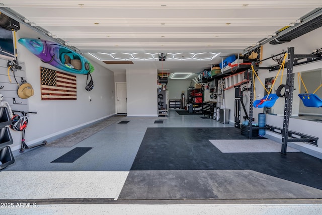 garage with baseboards