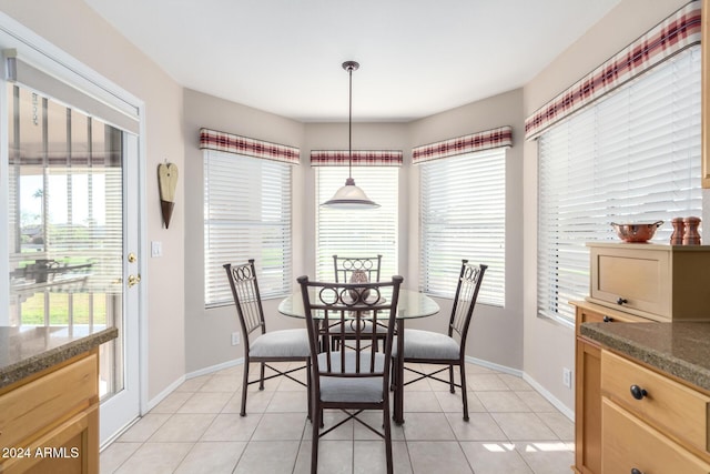 view of tiled dining room