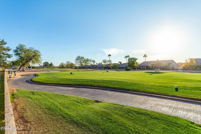 view of home's community featuring a lawn