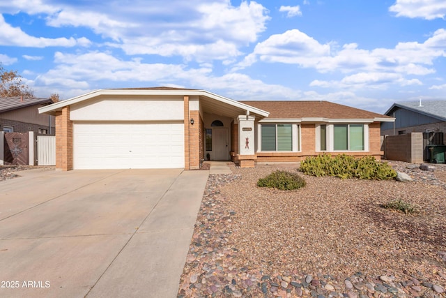 single story home with a garage