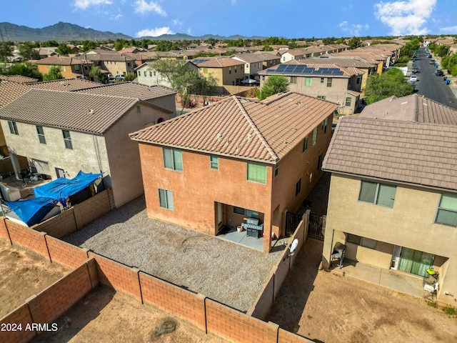 drone / aerial view with a mountain view