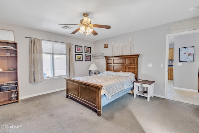 5769 E Good Pasture Ln, Florence, AZ 85132 - bedroom featuring light colored carpet and ceiling fan
