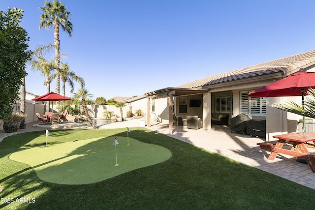 view of yard with a patio