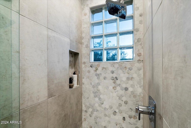 bathroom featuring walk in shower