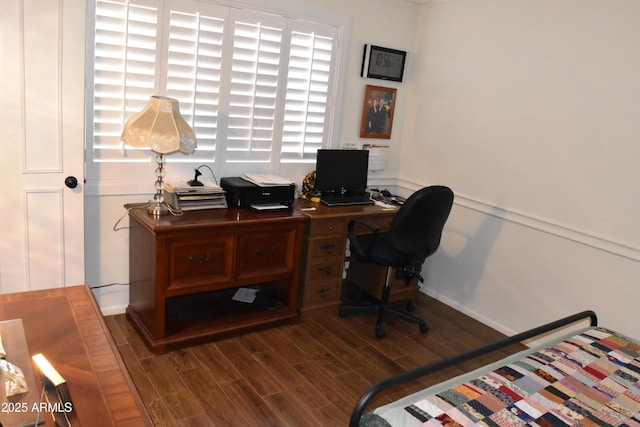 office with wood finished floors