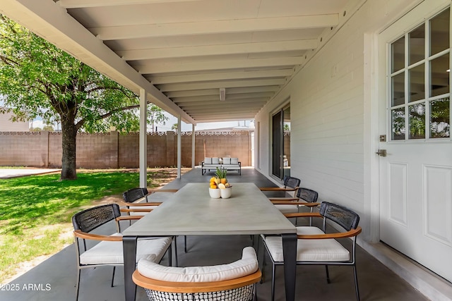 556 S Forest, Mesa, AZ 85204 - fenced backyard featuring outdoor dining space and a patio area