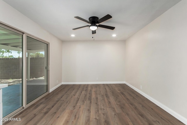 556 S Forest, Mesa, AZ 85204 - spare room featuring wood finished floors, a ceiling fan, and recessed lighting