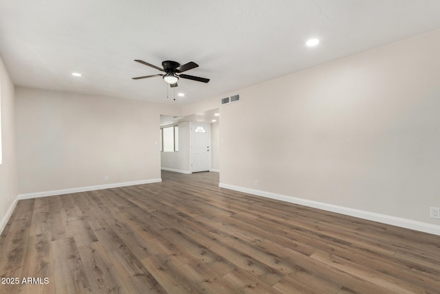 556 S Forest, Mesa, AZ 85204 - unfurnished room with a ceiling fan, recessed lighting, and wood finished floors