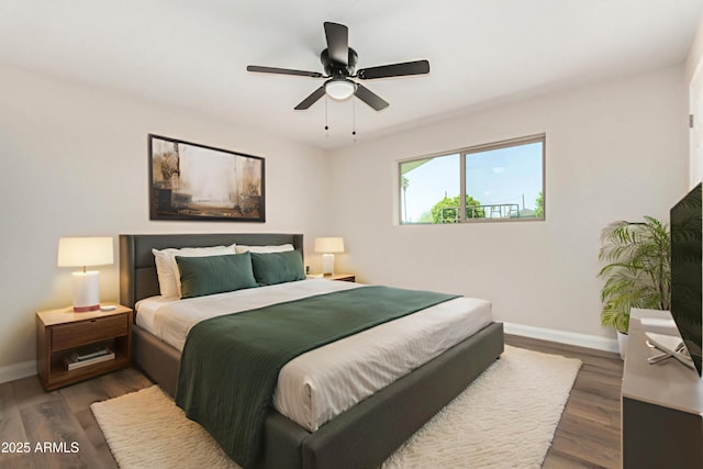 556 S Forest, Mesa, AZ 85204 - bedroom featuring dark wood-style flooring and a ceiling fan