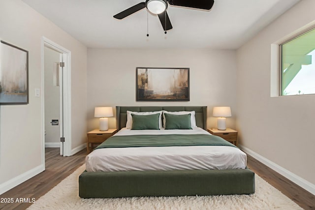 556 S Forest, Mesa, AZ 85204 - bedroom featuring wood finished floors and a ceiling fan