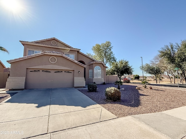 view of front facade with a garage